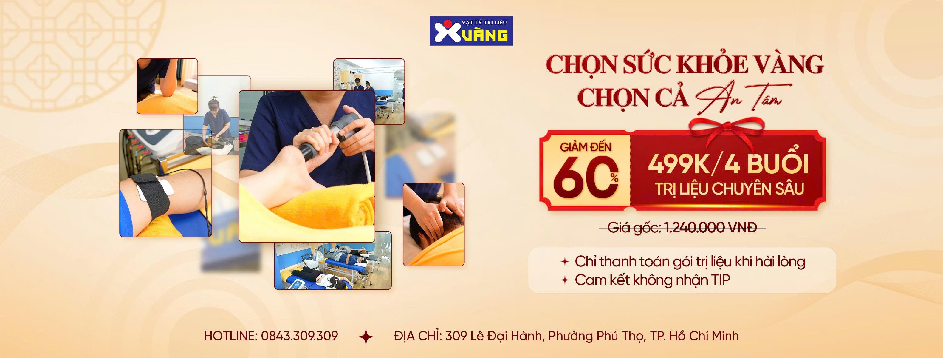 Ưu đãi bốn buổi trị liệu chuyên sâu tại Vật Lý Trị Liệu Vàng