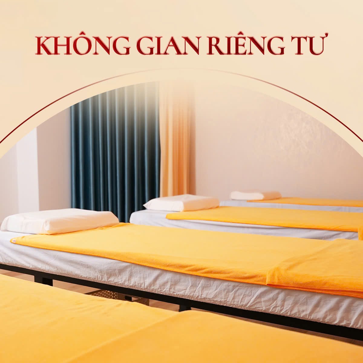 Không gian giường trị liệu riêng tư tại Vật Lý Trị Liệu Vàng