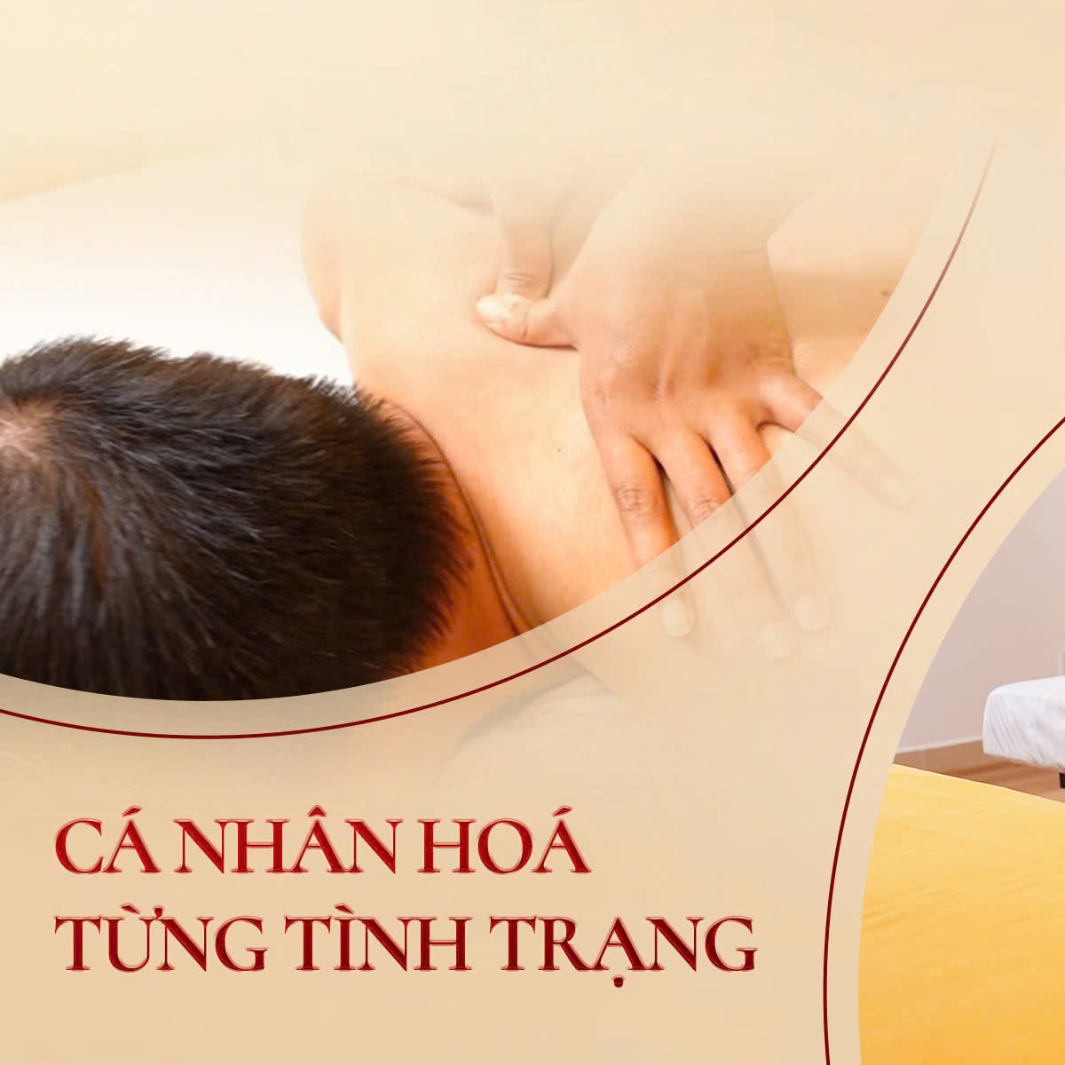 Kỹ thuật viên thực hiện xoa bóp trị liệu vùng cổ vai gáy